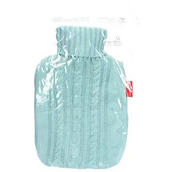 Frosch Wärmflasche Classique 1,8L Gestrickter Bezug Pastellblau