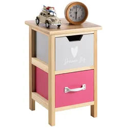 CARO-Möbel Kommode Esta , Naturfarben, Rosa , Holzwerkstoff , getrocknete Naturmaterialien , Mode , 25x42x25 cm , Babymöbel & Kindermöbel, Babyzimmer, Babyregale & Kinderregale