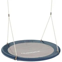 Wickey Nestschaukel Hudora Lounge Ø110 cm – Fördert Motorik & Gleichgewicht bei Kindern, (Relax-Schaukel für mehrere Kinder, Maximales Benutzergewicht 150 kg, Lounge Kinderschaukel - Netzfläche für bequemes Liegen & Sitzen), Wetterbeständige Materialien für den ganzjährigen Einsatz blau|grau