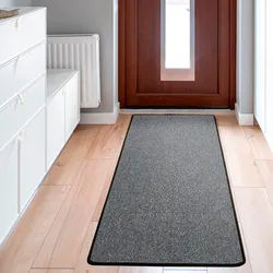 Teppich ANDIAMO "Luton, Made in Germany" Gr. 11, grau (anthrazit), B:67cm H:5mm L:180cm, Kunstfaser, Teppiche, Teppich, melierte Optik, auch als Läufer, Wohnzimmer & Schlafzimmer