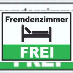 HB-Druck Fremdenzimmer FREI Aufkleber Zimmer Frei A5 (148x210mm)