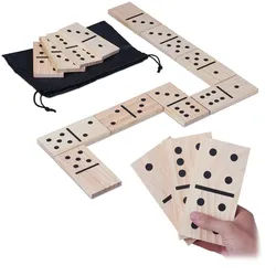 Relaxdays Xxl-Domino , Hellbraun , Holz, Textil , 7.5x1 cm , Spielzeug, Sonstiges Spielzeug