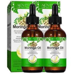 ALIVER Haaröl Moringa Öl Pflegeöl Haaröl Hautöl für Haare Haut Gesicht Natürlich, 2-tlg., Haaröl, Haarpflege, Hautpflege, Aliver
