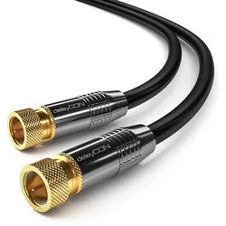 deleyCON deleyCON HDTV SAT Antennenkabel 10m Schwarz - F-Stecker zu F-Stecker SAT-Kabel