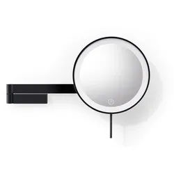 ZACK Kosmetikspiegel LINEA mit LED-Beleuchtung Wandmontage Edelstahl schwarz