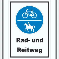 HB-Druck Schild Rad- und Reitweg A2 Rückseite selbstklebend