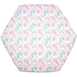 Primawela Spannbettlaken Baby Kinder 6-eck Laufgitter Laufstall Matratze 105x120cm rosa