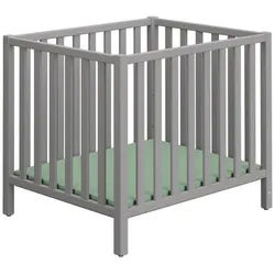 Paidi Laufgitter , Schieferfarben , Holz , Buche , massiv , 76.2x80.7x96.5 cm , Blauer Engel, Goldenes M , höhenverstellbar, Schlupfsprossen , Baby & Kindermöbel, Babyzimmer, Laufgitter
