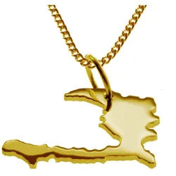 schmuckador Kette mit Anhänger 50cm Halskette + Haiti Anhänger in 585 Gelbgold