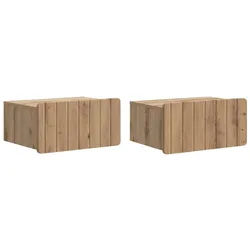 vidaXL Nachttisch 49 x 34,5 x 24 cm Nachttisch hängend 2er Set Nachtschrank Artisan-Eich braun