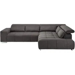 Wohnlandschaft Orion Grau Chenille-Oberfläche