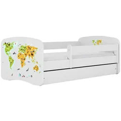 Raumhirsch Furniture Kinderbett Karte mit Schublade 140/70 80/61/144 , Weiß , Holzwerkstoff , Rechteckig , 70x140 cm , FSC 100% , Babymöbel & Kindermöbel, Kinderzimmer & Jugendzimmer, Kinderbetten