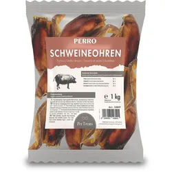 Perro Schweineohren - Kausnack für Hunde Futter 1 kg
