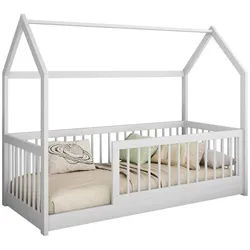 Mirjan24 Hausbett Greta 90 , Weiß , Holz , Rechteckig , 90x200 cm , Babymöbel & Kindermöbel, Kinderzimmer & Jugendzimmer, Kinderbetten, Spielbetten