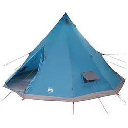 vidaXL Tipi-Zelt Tipi Zelt mit Dach mit Speicher Blau 560 x 560 x 300 cm Taft, Personen: 12 (1 tlg) blau