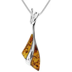 OSTSEE-SCHMUCK Kette mit Anhänger Ostsee-Schmuck Kette mit Anhänger Berit Kette mit Anhänger Berit (2-tlg) silberfarben 50 cm
