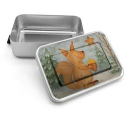 Mr. & Mrs. Panda Butterdose Eichhörnchen Weihnachten Design, Snackbox, Weiß, Snackbox, Butterbrot, Premium Aluminium, (Packung), Lunchbox Metall Vesperbox Metallbox weiß