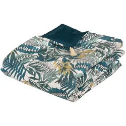 Atmosphera Createur d ́interieur Plaid Peacock/Tropic 80/180 cm , Multicolor , Textil , Rechteckig , 80x180 cm , Heimtextilien, Bettwäsche & Leintücher, Tagesdecken