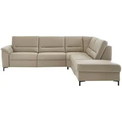 Beldomo Premium Ecksofa , Perlmutt , Leder , Echtleder , Rindleder , Ottomane rechts, L-Form , 290x249 cm , Goldenes M , Bettkasten erhältlich, Fußauswahl, Lederauswahl, planbar, seitenverkehrt erhältlich, Bettfunktion erhältlich, Hocker erhältlich, Rückenfutter , Wohnzimmer, Sofas & Couches, Wohnlandschaften, Ecksofas