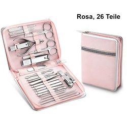 TPFBeauty Maniküre- & Pediküre-Set 26-teilig aus Kunstleder - Schwarz