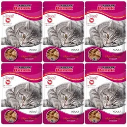 SUPER BENEK Adult Rindfleischbeutel für Katzen 24x100g