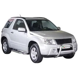 OMAC Frontstoßstange Frontschutzbügel für Suzuki Grand Vitara 2005-2008 Grau ø63 mm, 1-St., Rostfrei,Wasserfest,Langlebig,Haltbar silberfarben