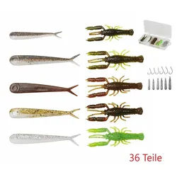 Savage Gear Kunstköder Dropshot Academy Kit Mixed 36 teile Gummifische Gummiköder, (Spar-Set, 36-St), Dropshot Academy Kit Mixed Colors 36 Stück