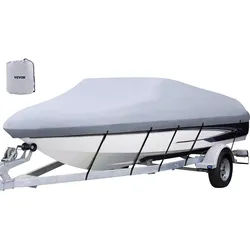 VEVOR Bootspersenning 210D Oxford Gewebe Anti-UV | Länge 609-670 cm | wasserdichte Bootsplane mit Seil und Aufbewahrungstasche | Bootsabdeckung
