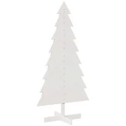 vidaXL Künstlicher Weihnachtsbaum Weihnachtsbaum zum Schmücken Weiß 150 cm Massivholz Kiefer weiß