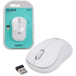 Logitech PC USB Maus M220 Silent Weiß 3 Tasten SilentTouch Mäuse (Wireless Mouse Kabellos Funk Leise Tasten USB Nano Receiver)