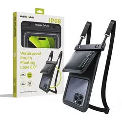 Waterproof Floating Case with Small Pouch 6 -8" - black/white