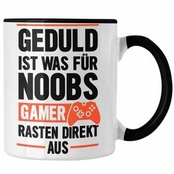 Trendation Tasse Trendation - Gamer Spruch Tasse Controller Geschenk - Geduld Ist Was Für Noobs - Zocker Tassen Geschenk Jungs Jungen Gaming schwarz