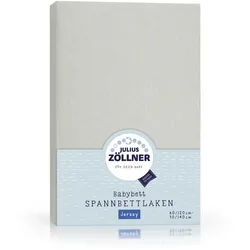 Spannbettlaken ZÖLLNER Jersey (LB 70x140 cm) - grau - LB 70x140 cm