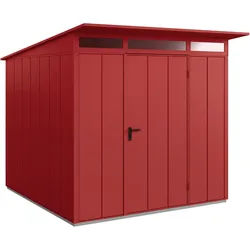 Hörmann Metall-Gerätehaus Berry Modern mit Pultdach Typ 2, 248 x 283 cm,purpurrot,7 m2