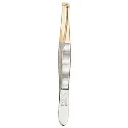 ERBE Erbe PinzettenPinzette, 1/3 vergoldet, 9 cm in Blisterverpackung 1 Stk.