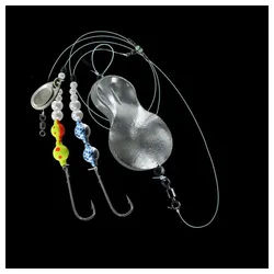 Jenzi Vorfachschnur Jenzi Inline-Buttlöffel montiert 110cm UV Silber, 1,1 m Länge, (1-St), Durchmesser: 0,50 / 0,35 mm silberfarben