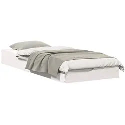 vidaXL Bett Bettrahmen Weiß 90 x 220 cm Massives Kiefernholz (1-tlg) weiß