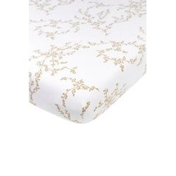 Meyco Baby Spannbettlaken Branches Sand, Jersey, Gummizug: Rundum, (1 Stück), 70x140cm beige 70 cm x 140 cm