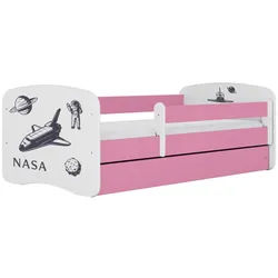 Raumhirsch Furniture Kinderbett Nasa mit Schublade und Matratze 160/80 , Rosa , Holzwerkstoff , Rechteckig , 80x160 cm , FSC 100% , Babymöbel & Kindermöbel, Kinderzimmer & Jugendzimmer, Kinderbetten