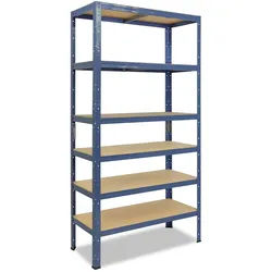shelfplaza HOME 200x80x30 cm Schwerlastregal in blau mit 6 Böden und 145 kg Traglast pro Boden