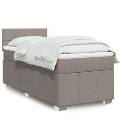 vidaXL Boxspringbett, Boxspringbett mit Matratze Taupe 80x200 cm Stoff
