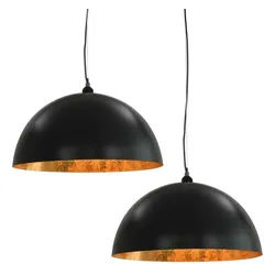 vidaXL Deckenleuchten 50 cm Pendelleuchte Deckenlampe Deckenleuchte Hängelampe 2 Stk Schwarz schwarz