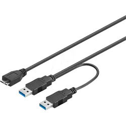 GOOBAY 95746 - USB 5 Gb/s Dual Power, Schwarz, 0,3 M