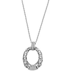 Firetti Kette mit Anhänger Schmuck Geschenk Silber 925 Halsschmuck Halskette Ankerkette, mit Zirkonia (synth) silberfarben