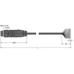 Turck Aktuator- u. Sensorleitung BSM19-E01-2/TEL