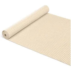 ANRO Schaum-Badematte Antirutschmatte Weichschaummatte Badezimmer Entspannung, Höhe 5 mm, strapazierfähig, Drainage Effekt, Rillen, wasserdurchlässig, rutschhemmend, pflegeleicht, Weich, Rutschfest, Rutschhemmend, Schnelltrockend, mit Drainagelöchern, Modern, Praktisch, PVC, Eckig, Geprägt beige Eckig | 65 cm x 1000 cm x 5 mm