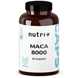 nutri+ Maca Kapseln schwarz rot gelb - Pulver aus Wurzelextrakt Kapseln