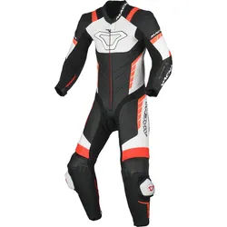 Macna Varshall Junior perforierte Kinder 1-Teiler Motorrad Lederkombi, schwarz-weiss-rot, Größe 60 62 122
