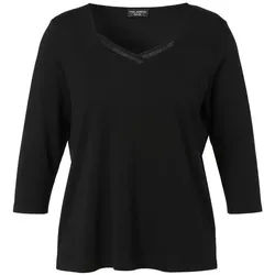 VIA APPIA Blusentop T-Shirt Karree 3/4 Arm schwarz 52
