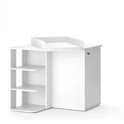 Vicco Wickelkommode Kristian Weiß 85 x 77.3 cm mit Tür und offenen Fächern , Holzwerkstoff , 4 Fächer , Quadratisch , 85x77.3x85 cm , Babymöbel & Kindermöbel, Babyzimmer, Wickelkommoden & Zubehör, Wickelkommoden